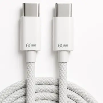 Cabo USB-C Tipo-C Grande 2metros 60w Turbo Trançado De Nylon Compativel com Iphone 15,16,17 Pro/Max IOS/Android Premium Reforçado