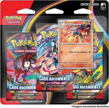Pokémon TCG: Mega Evolução - Caos Ascendente - 3-Pack Blister - Português