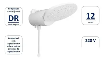 Chuveiro Loren Comfort Eletrônica Lorenzetti 7500w 220v Branco
