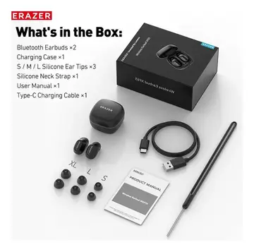 2 UNIDADES - Lenovo ERAZER XF65 AI Tradução Fone de ouvido Bluetooth ANC com cancelamento de ruído