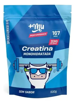 🛒 Refil Creatina Monohifratada Sem Sabor 100% Puro 500g +mu Sem Sabor