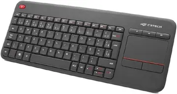 C3Tech Teclado sem fio K-WT200BK Preto Touchpad Layout ABNT2 Anti-Respingo