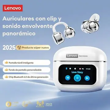Fone de Ouvido Lenovo RS107 Bluetooth 6.0 Ouvido Aberto HiFi Driver 10mm IPX5 24h