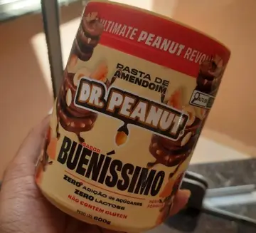 🛒Pasta de Amendoim com Whey Protein 600g Dr. Peanut Sabor Bueníssimo Sem Glúten