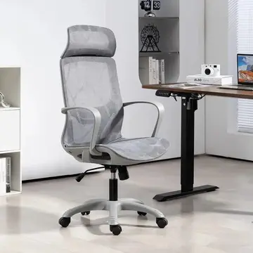 Cadeira Escritório Ergonômica Encosto Em Tela Respirável Cinza Malha Python Fly
