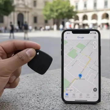 Mini Localizador Rastreador Smart Tag Gps Com Cordão Chaveiro Cor Preto Compatível Com iPhone Apple Chrome Technology