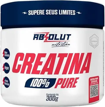 Absolut Nutrition, Creatina em pó monohidratada, 100% pura, sem sabor, importada, 300 gramas