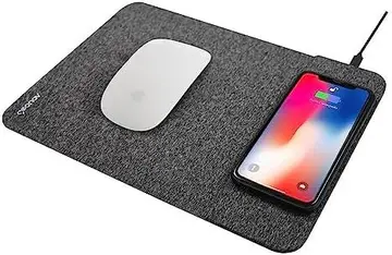 Geonav Carregador Universal por Indução com Mousepad, 10W Android , 7,5W iPhones , Qi, MPISG, Cinza