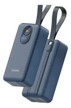 Basike Power Bank 30.000mAh 22.5W, cabos embutidos