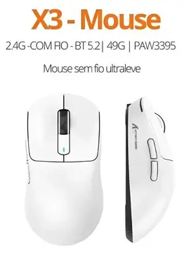 Mouse Gamer Sem Fio Attack Shark X3 Sensor PAW3395