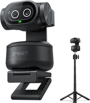 EMEET PIXY Câmera PTZ Dual com IA, 4K com Tripé, Rastreamento de IA
