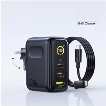 ✈️ Baseus Carregador 100W GAN - Display Inteligente - Dual Port USB-C