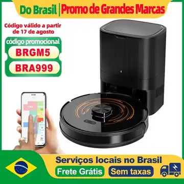 Robô Aspirador de Pó Abir K30 Base Autolimpante Laser duplo, sensores TOF, LUZ UV para esterilização de pisos, 240 minutos de autonomia.