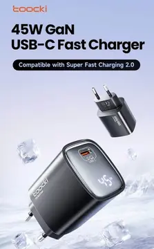carregador toocki 45w gan kr plug