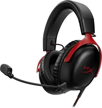 🎮 HyperX Cloud III - Drivers 53mm - Áudio DTS - Microfone 10mm - Vermelho e Preto