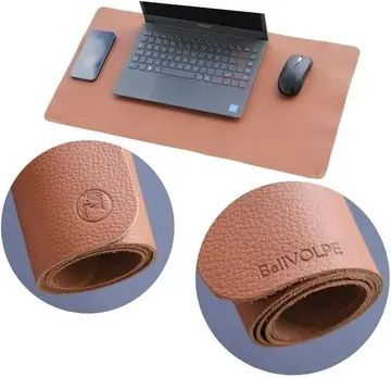 Mouse Pad Grande Desk Pad Desk Mat Mousepad Couro Legítimo Caramelo
