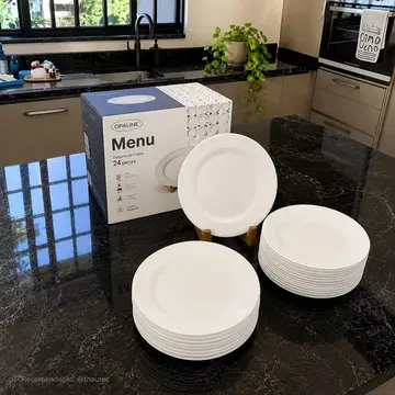 pratos opaline menu raso 24 peças