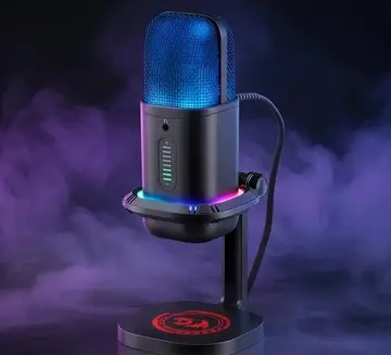 🛒Microfone Gamer Redragon Echowave RGB Preto Condensador