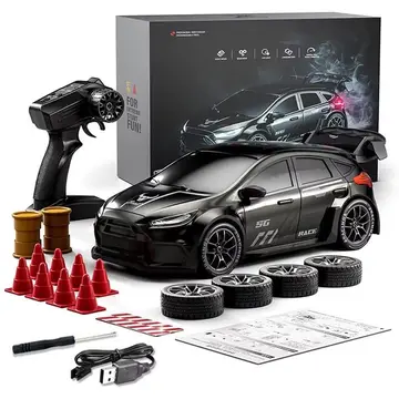 Carro RC de Corrida 1:16 4WD Brushless 70 km/h, Controle 2.4GHz, Suspensão Independente e Luzes LED