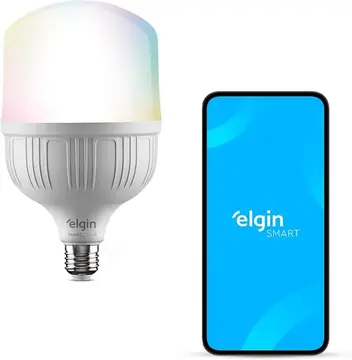 lâmpada inteligente elgin color rgb wifi 20w