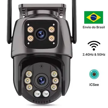 Câmera de Segurança P2 iCSee | Wi-Fi | Lente Dupla | PTZ 360° | Rastreamento Automático | Visão Noturna | Monitoramento pelo Celular