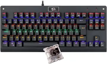 Teclado Mecânico Redragon Dark Avenger Preto Iluminação Rainbow Switch Marrom