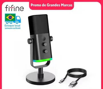 Microfone Fifine AM8 XLR/USB + ARGB Selecione envio do BR