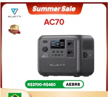 NO BRASIL - Estação de energia portátil BLUETTI AC70 1000W 768Wh 🆘