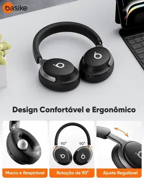 🎧 Headphone Bluetooth Basike com ANC e Som Hi-Fi