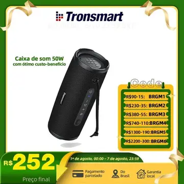 caixa de som bluetooth tronsmart mirtune c3 plus 50w