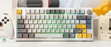 Teclado Mecânico EPOMAKER TH80 V2 75% 8000mAh 200 horas, Epo Creamy Jade, Sea Salt Silent V2