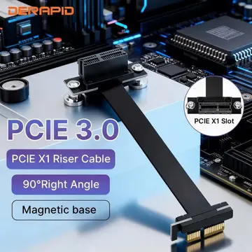 Cabo riser pcie x1 de ângulo reto de 90 graus, 8gbps, pcie 3.0 x1 para x1, extensor de fita de cartão riser para pci express 1x fenvi wifi n