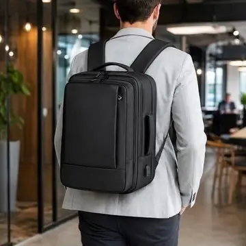 Mochila jiesipote À Prova D'água Reforçada Expansível Cor Preto