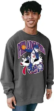 Blue 84 Moletom NBA unissex adulto Nba oficialmente licenciado gola redonda Ringspun Slam Mascote Preto