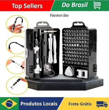 🎮 Kit Ferramentas 115 Peças Jogo Mini Chaves Precisão Multiuso Celular Notebook Tablet