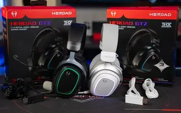 Fone QCY Headset Gamer Heroad GT2 THX Spatial Audio+ 7.1.4 RGB Tri-Mode 3 Microfones com ENC