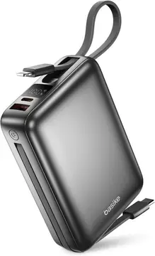 Basike Carregador Portátil, Power Bank 20000mAh com Cabos Integrados Cinza