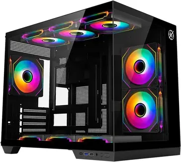 Gabinete Kalkan Saga Preto Aquário Compacto Micro ATX USB 3.0 Sem Fans KLK00043