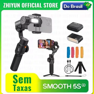 ZHIYUN SMOOTH 5S AI – Gimbal Estabilizador de 3 Eixos para Smartphone com Rastreamento por IA e Controle por Gestos