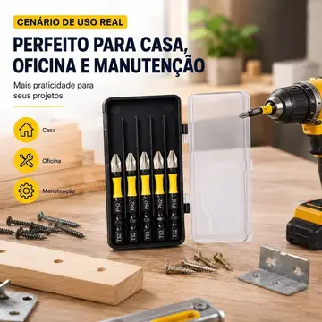Chave de Fenda Magnética PH2 Antiderrapante com Ponta Cruzada, Broca de Alta Dureza, Ferramentas Manuais 50mm