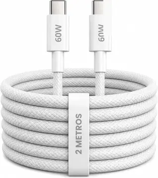 Cabo USB-C Tipo C 60W Trançado 2M Premium De Nylon