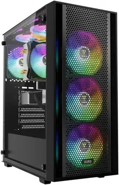 Gamdias Gabinete Gamer Aura GC2 Elite Mid Tower ARGB Aço e Vidro Temperado c/ 4 Fans