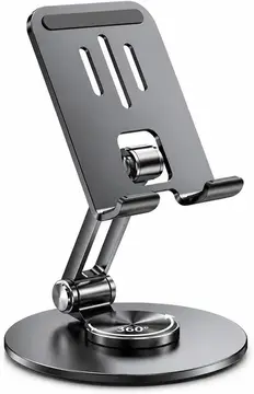 Suporte de Mesa para Celular e Tablet em Alumínio Ajustável 360° Dobrável