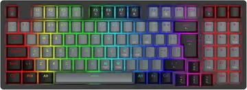 Teclado Mecânico Gamer com Fio 95 Teclas, RGB com 20 Modos de Iluminação, Switch Vermelho Hot Swap