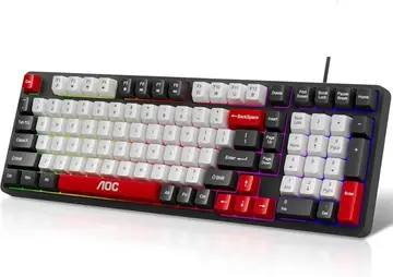 AOC GK116 Teclado com fio, Teclado Membrana Gamer RGB