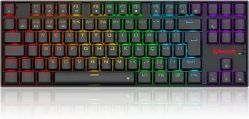 Teclado Gamer Redragon Kumara Elite Rainbow Preto USB Tipo-C Removível Switch Marrom
