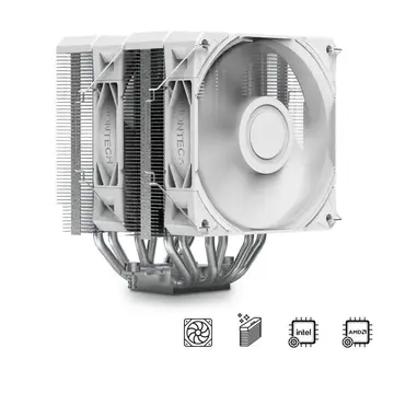 Air Cooler Montech Nx600, Dual Tower, 120mm, Intel e Amd, Branco - Nx600w