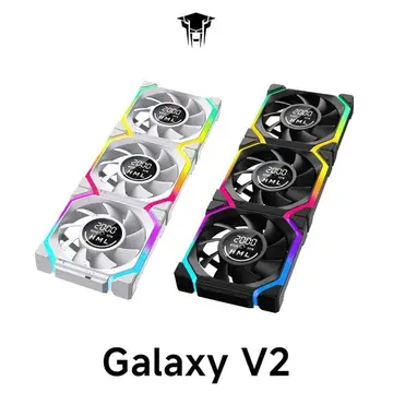 Kit 3 fans Magnéticas Jungle Leopard Galaxy v2 aRGB 5v reverse ou normal 360mm magnetica, contador RPM no meio das fan