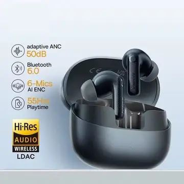 Fones de Ouvido Baseus EP10 Pro ANC Sem Fio Bluetooth 6.0 50dB 6 microfones, intra-auriculares, Hi-Res LDAC IP55