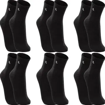 🛒Kit 6 Pares Meias Lupo Cano Médio Esportivas Academia